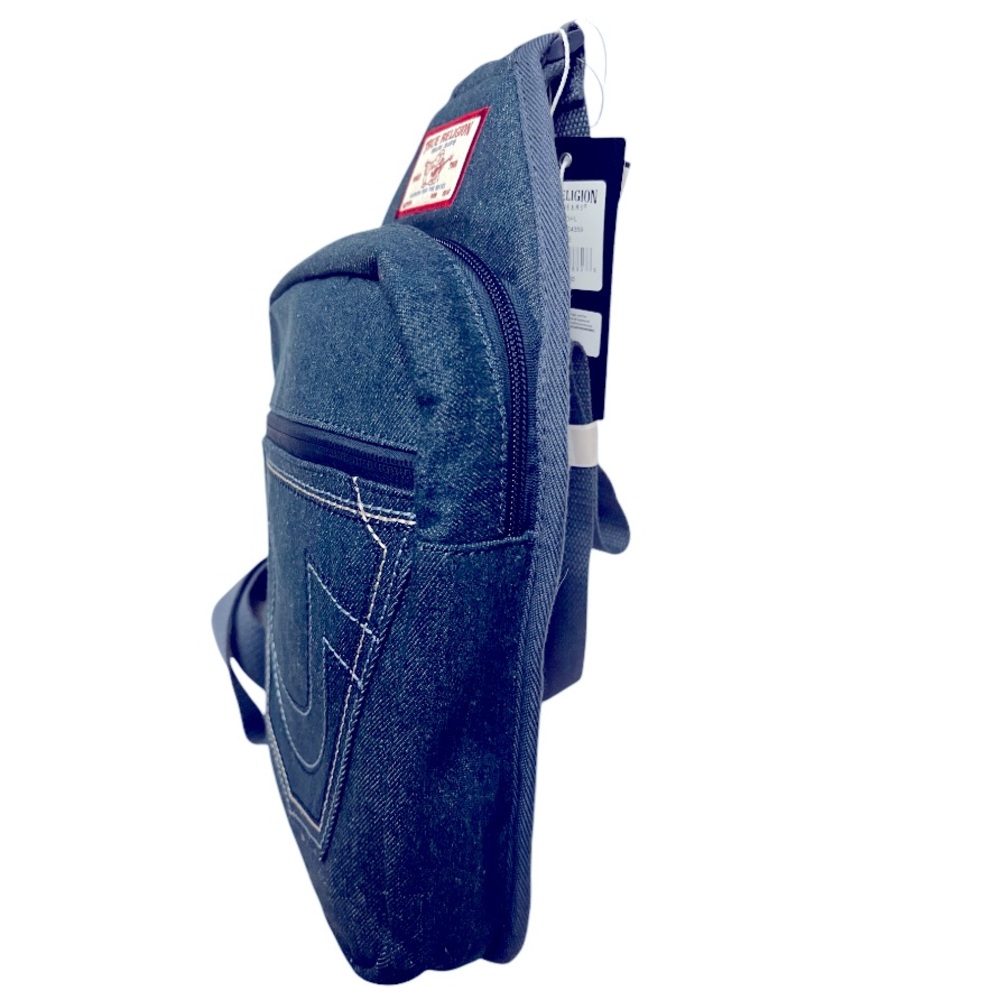 True Religion Unisex Indigo Blue Denim Grohl Sling Bag New With Tags - Picture 2 of 12